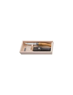 Couteau De Table Opinel Effilé Inox N°10 Olivier - Etui
